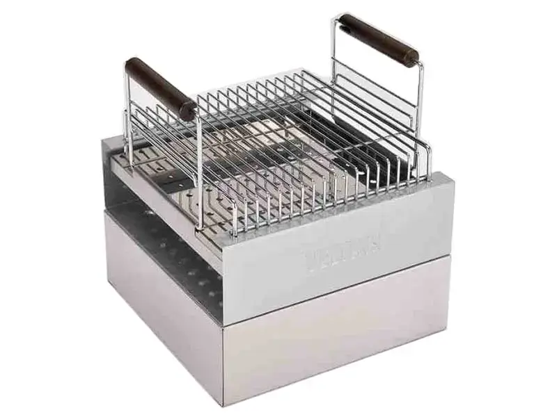 Portable knock-down stainless steel charcoal grill manufactured by YBT in Taiwan, 4.3 kg