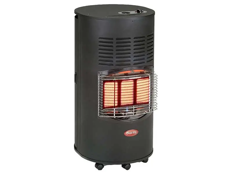 Propan gas cabinet heater on castors manufactured by YBT in Taiwan, 4.2 kW with three settings
