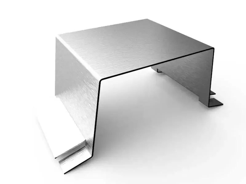 Bent U-channel cover with mounting tabs, made by YBT in Taichung, Taiwan